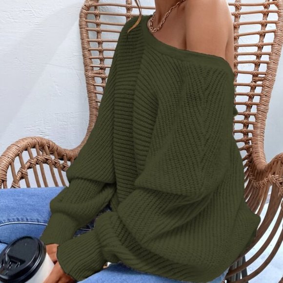 boho babe Olive batwing tie back sweater top - Picture 4 of 6